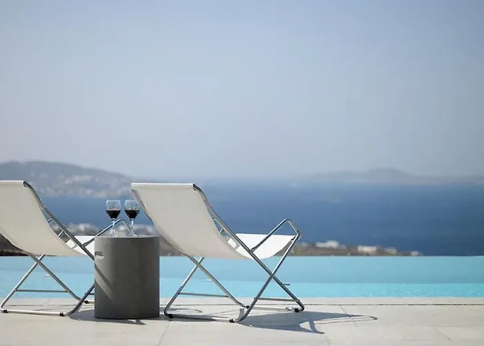ヴィラ Exquisite Mykonos Superior 4 Bedroom Private Pool